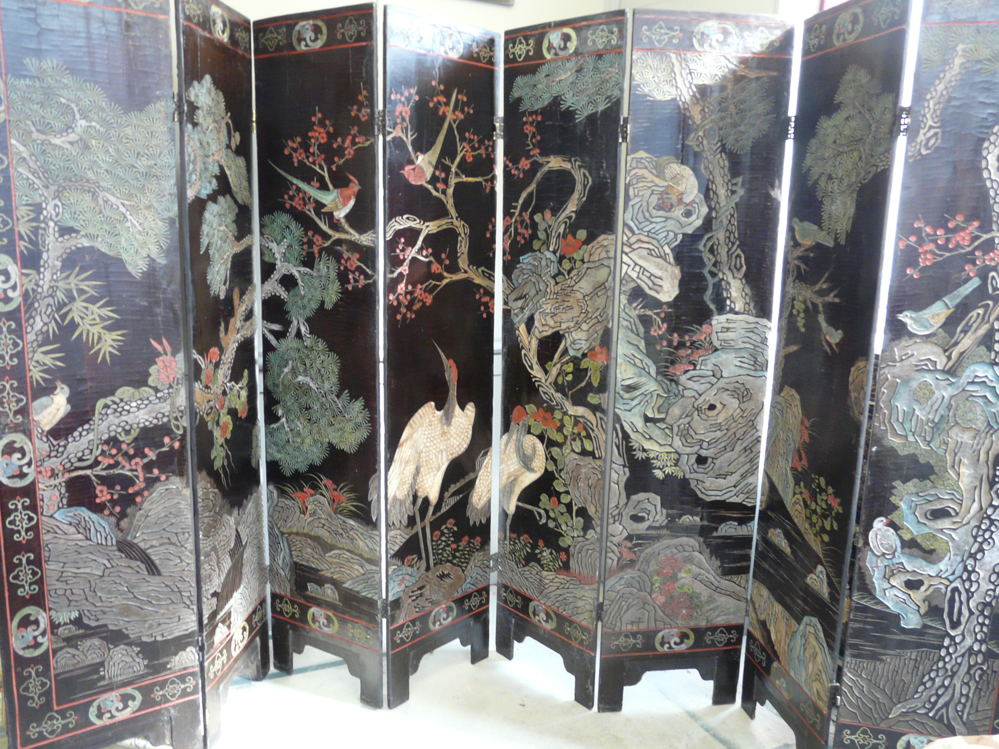 Paravent chinois, laque de Coromandel